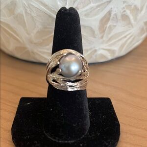A.S. Israel Artisan Sterling Silver 925 Nested Pearl Branch Style Ring -…